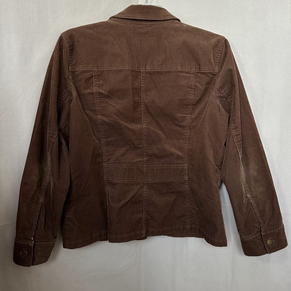 Jones NY Signature Brown Corduroy Barn Jacket Womens XL Utility Safari Western - Picture 6 of 11